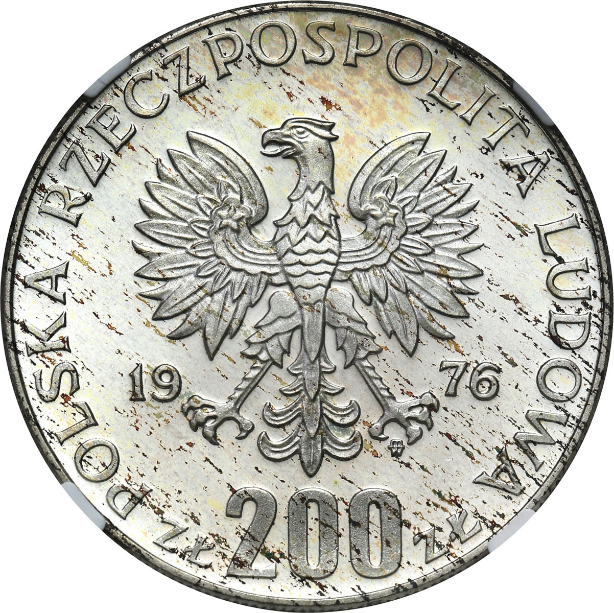PRL. 200 złotych 1976 Igrzyska XXI Olimpiady - Stempel Lustrzany - NGC PF66 CAMEO
